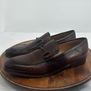 Steve Madden Shoes 10.5 D Ashron Dark Brown Leather Slip On Loafers Horse Bit